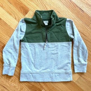 Crewcuts Olive/Gray Half Zip Pullover Boys 4/5